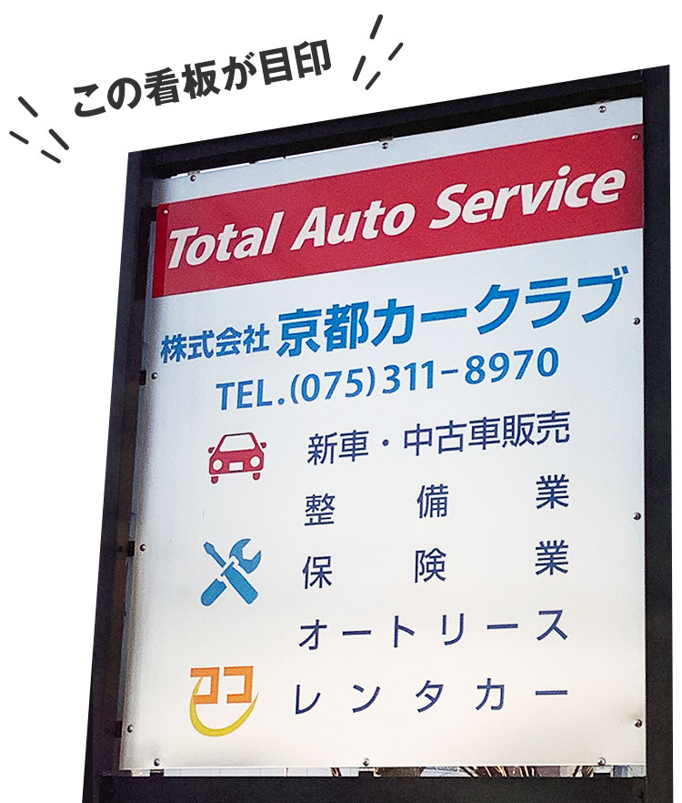 この看板が目印